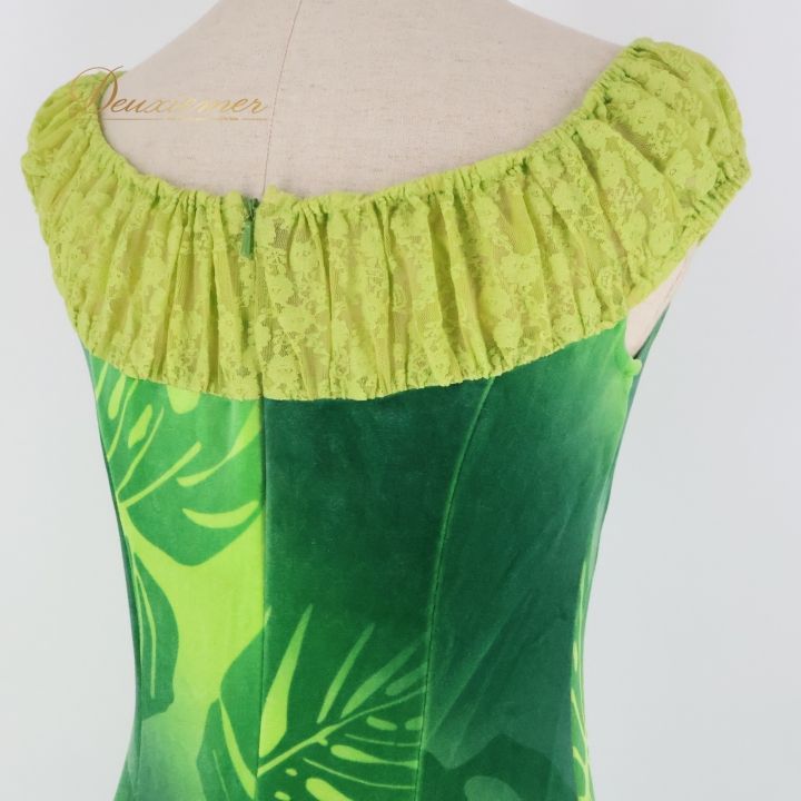 フラダンス 衣装 ワンピース ドレス uino! グリーン系 ハワイ製