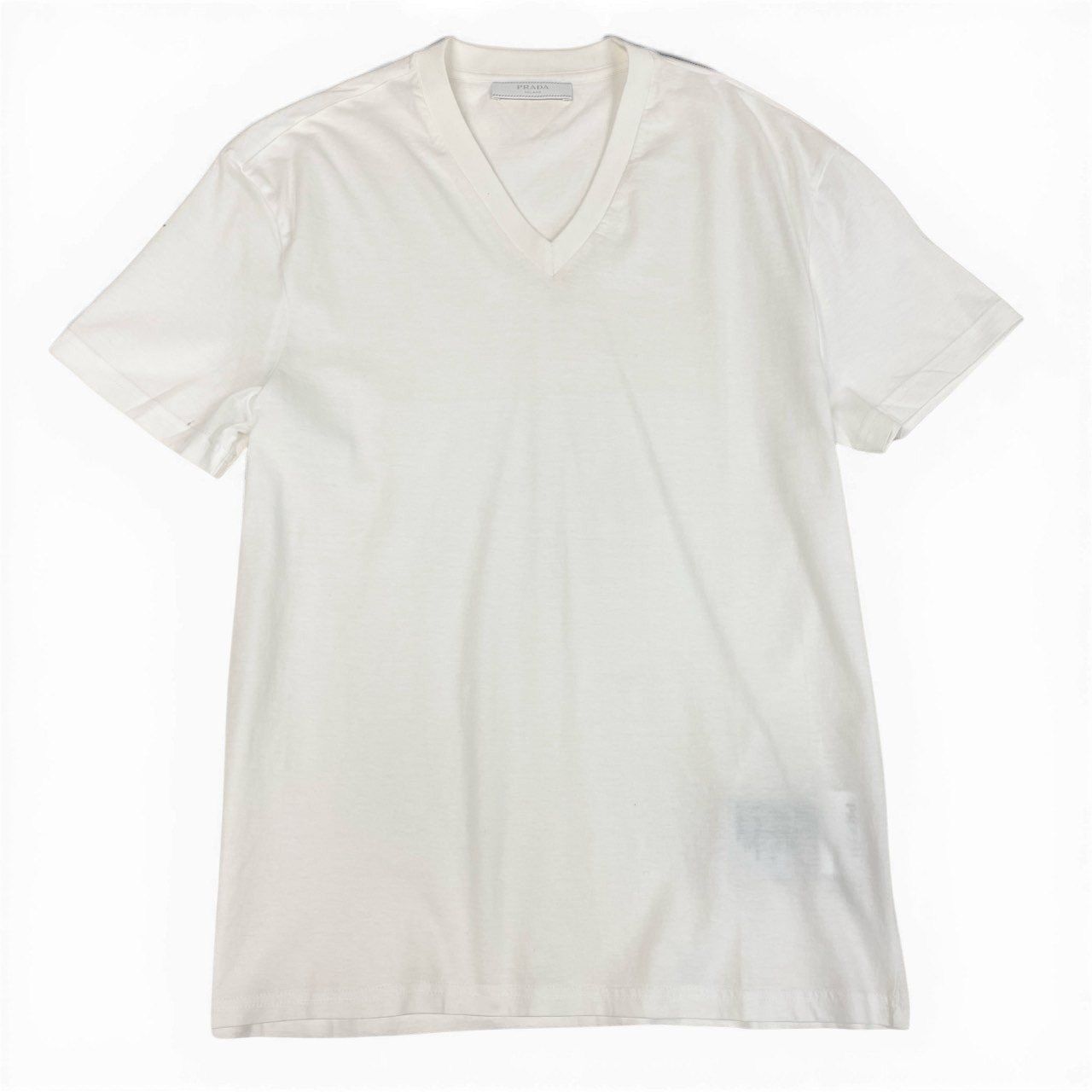 35a30 PRADA プラダ 半袖Tシャツ VネックTシャツ 三角ロゴ カットソー