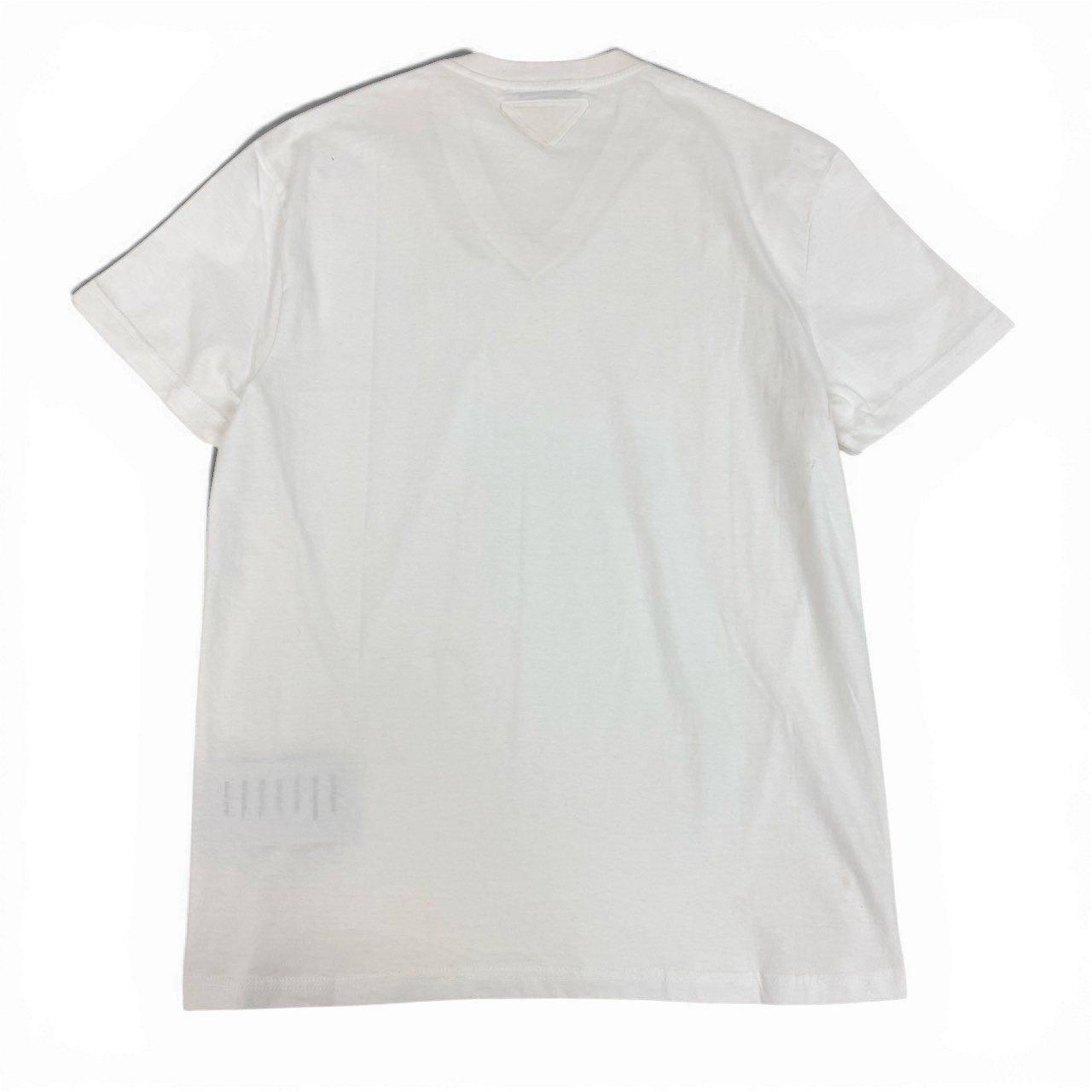 35a30 PRADA プラダ 半袖Tシャツ VネックTシャツ 三角ロゴ カットソー