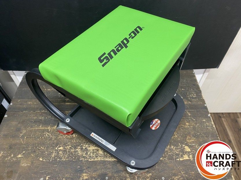 【久留米】【引き取り限定】【中古品】Snap-on スナップオン JCW80AG シートクリーパー 作業椅子 ワークチェア 引き出し付 キャスター付 グリーン 緑　◆本体サイズ…幅362×奥行483×高さ381mm ○【品】Snap-on スナップオン JCW80AG シートクリーパー 作業椅子