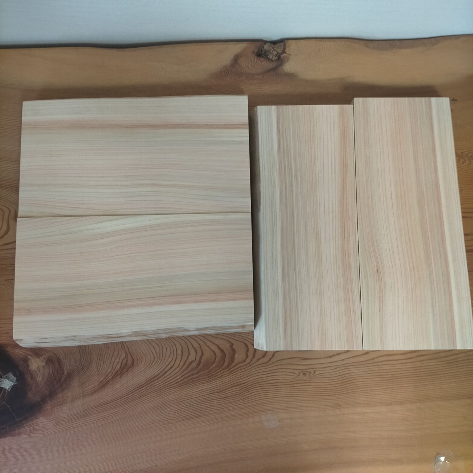 国産 ひのき 一枚板 4枚セット 無垢材 まな板 素材 板材 DIY - メルカリ