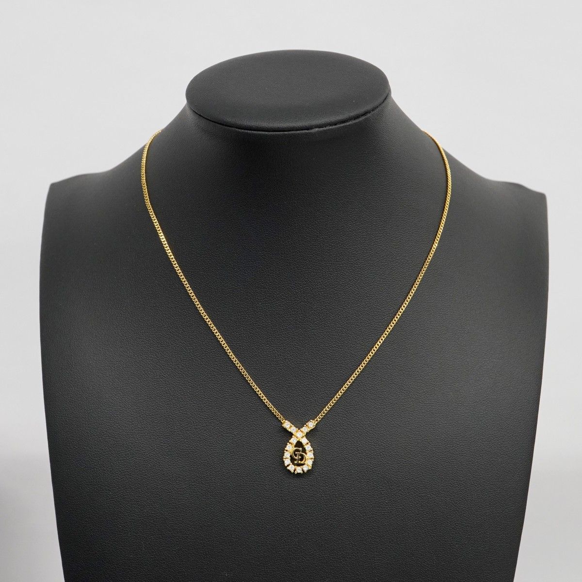 6jab0389】クリスチャンディオール ネックレス CDロゴ GPメッキ ライン