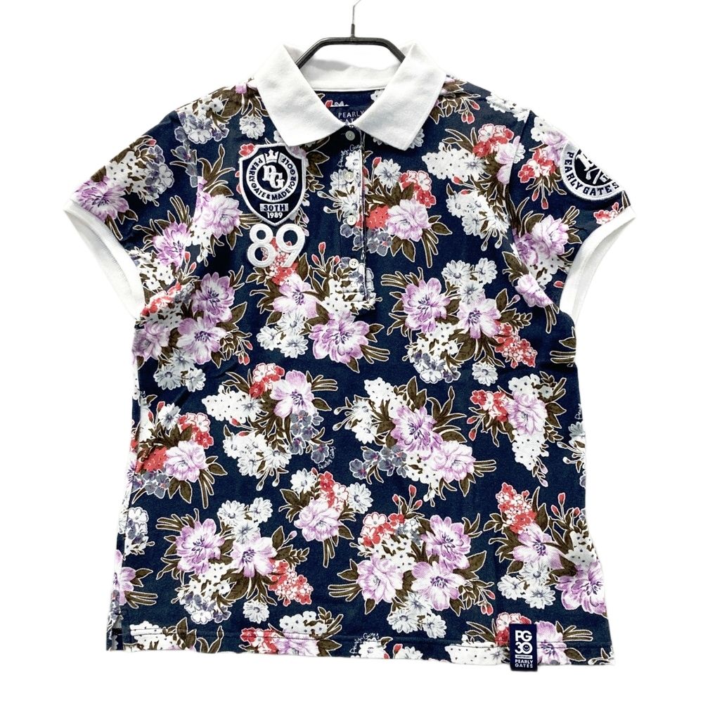 PEARLY GATES 花柄ポロシャツ サイズ：1 PEARLY GATES パーリーゲイツ 30周年モデル 半袖ポロシャツ