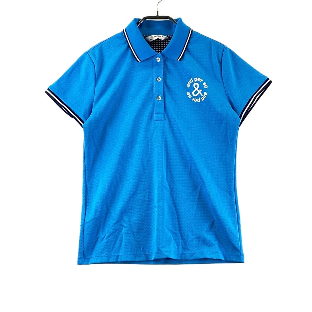 サイズ：L AND PER SE アンパスィ 半袖ポロシャツ ブルー系