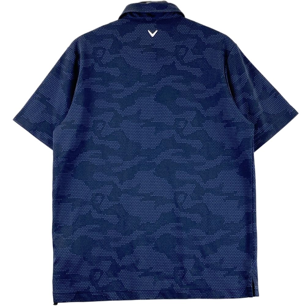 Callaway 迷彩柄ポロシャツ ダークブルー サイズ：LL CALLAWAY キャロウェイ 半袖ポロシャツ カモフラ柄