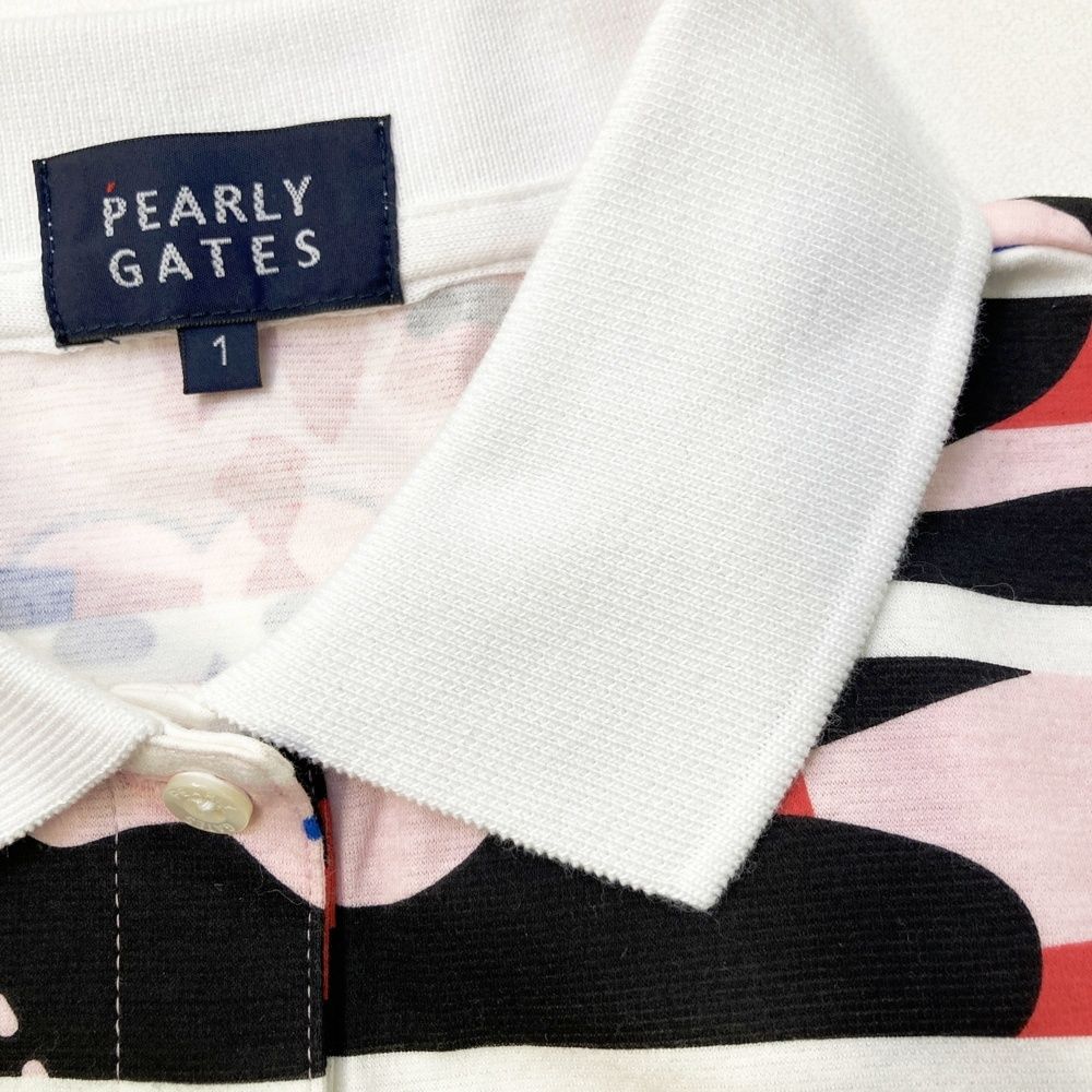 サイズ：1 PEARLY GATES パーリーゲイツ 半袖ポロシャツ ボーダー 総柄