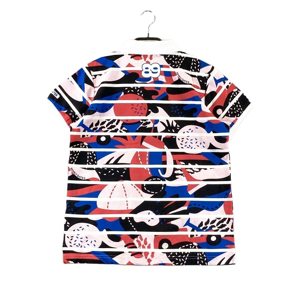 サイズ：1 PEARLY GATES パーリーゲイツ 半袖ポロシャツ ボーダー 総柄