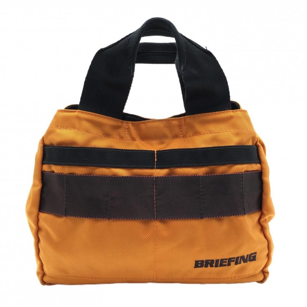 ブリーフィング カートバッグ オレンジ 内外ポケット付 ゴルフ