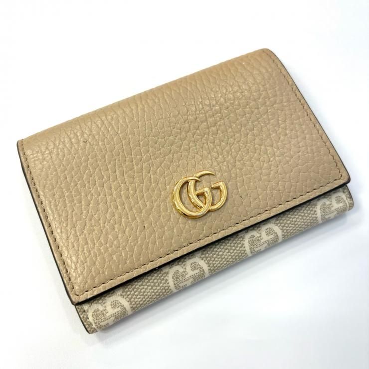 グッチ GGマーモント パース ケース ベージュ GUCCI GUCCI GGマーモント GGスプリーム カードケース 名刺入れ ベージュ