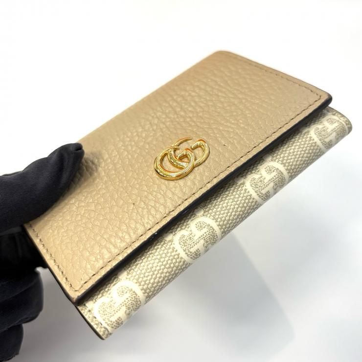 GUCCI GGマーモント GGスプリーム カードケース 名刺入れ ベージュ