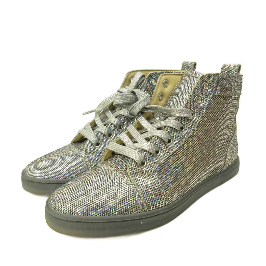 クリスチャンルブタン オープン グリッター ラメ シルバー 34.5 クリスチャンルブタン Christian louboutin 美品 グリッター
