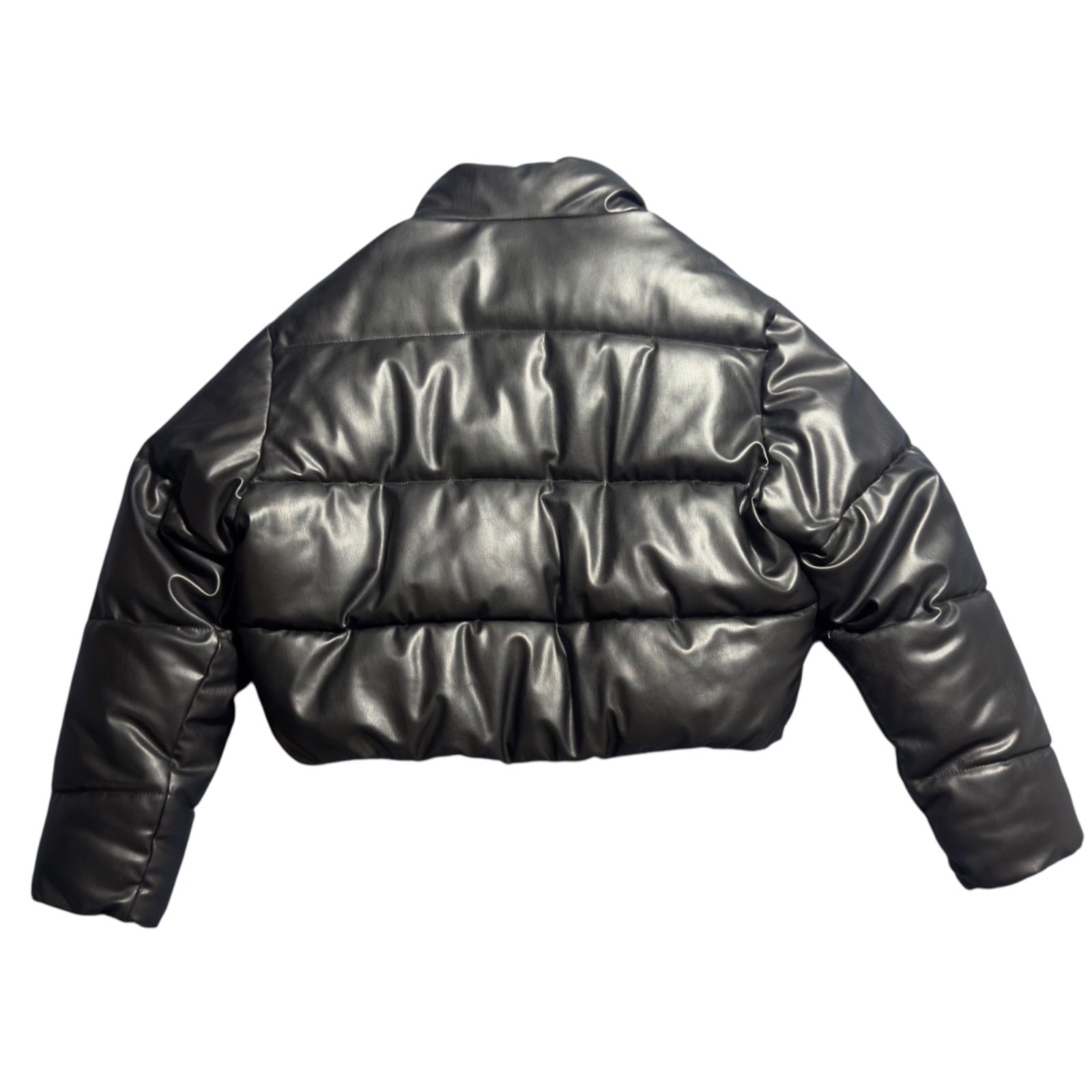 ZARA フェイクレザージャケット ショート ブラック 黒 Lサイズ - メルカリ