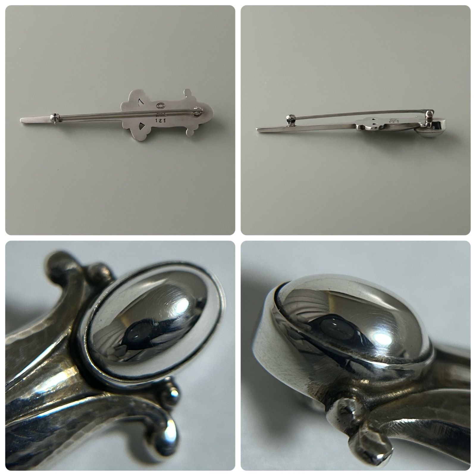 ジョージジェンセン 121 ブローチ AG925 デンマーク製 Georg Jensen