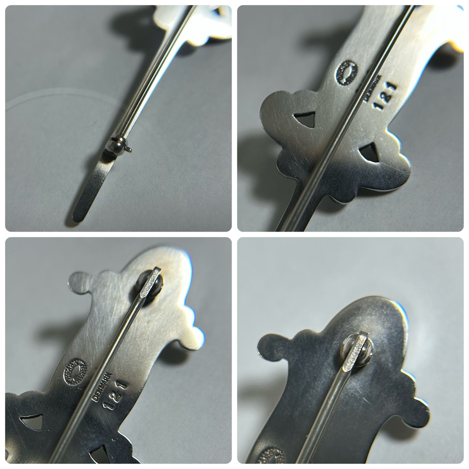 ジョージジェンセン 121 ブローチ AG925 デンマーク製 Georg Jensen