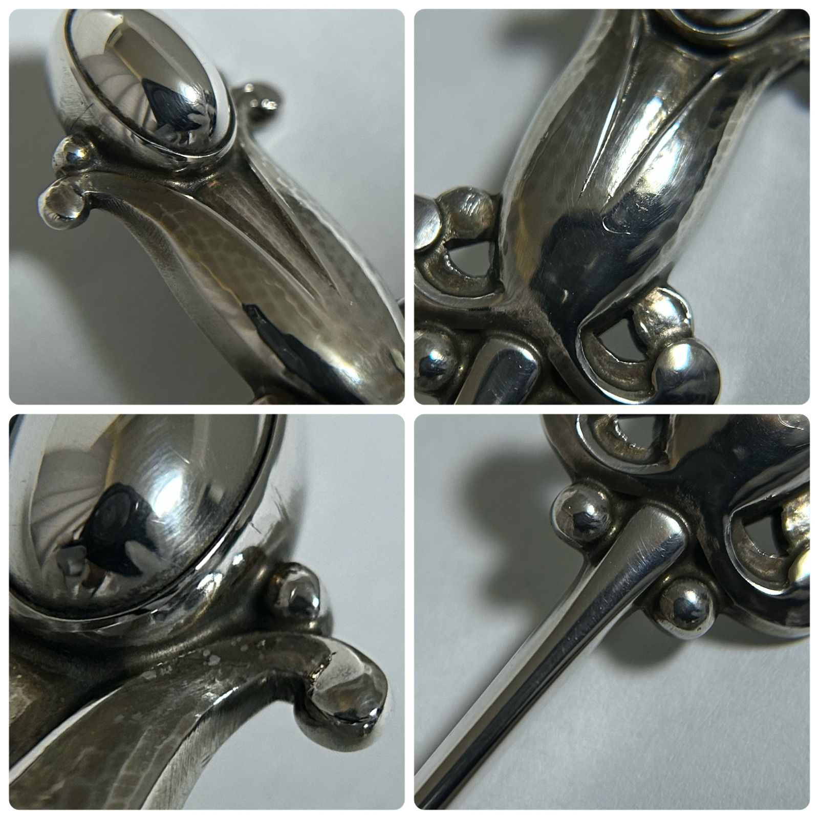 ジョージジェンセン 121 ブローチ AG925 デンマーク製 Georg Jensen