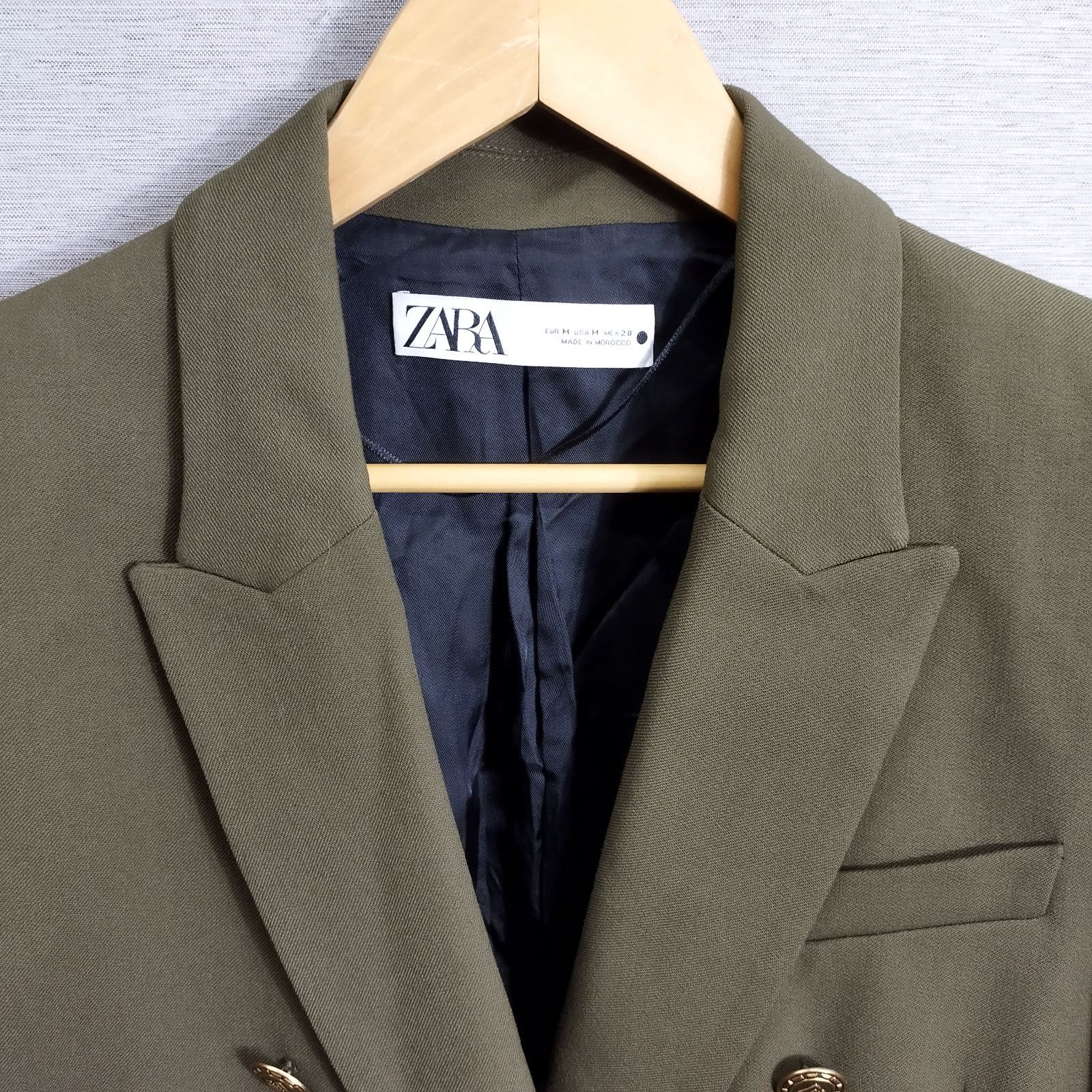 ZARA ザラ テーラード ジャケット ダブル 金ボタン 肩パッド キレイ目