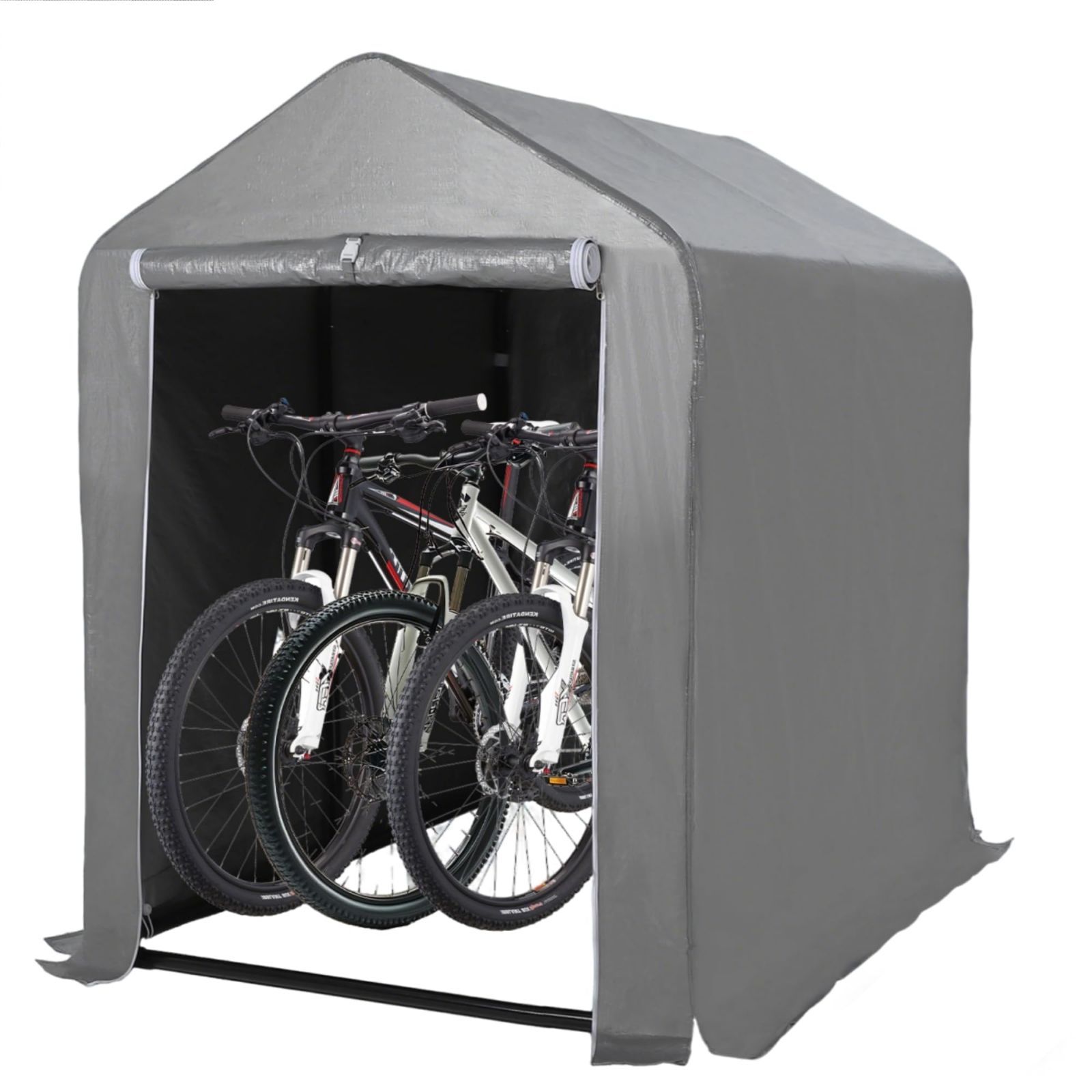 Garvee 自転車ハウス【2026最新仕様】PE完全防水/防風強化、耐水圧2000mm厚さ、1.2mm極厚スチールフレームで自転車/バイク収納可能、組み立て簡単、UV耐性、断熱性、防錆性、家庭用/屋外用に適用 (グレー120cm×180cm×160cm)。