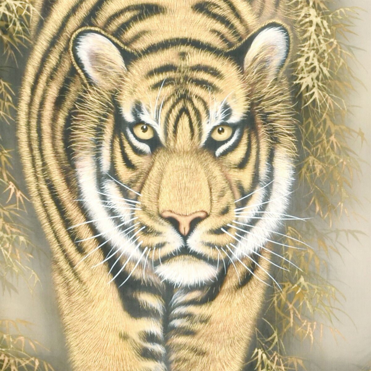 手描き 掛け軸 「猛虎」高松石華 尺五立 幅54.5×丈190cm 桐箱収納