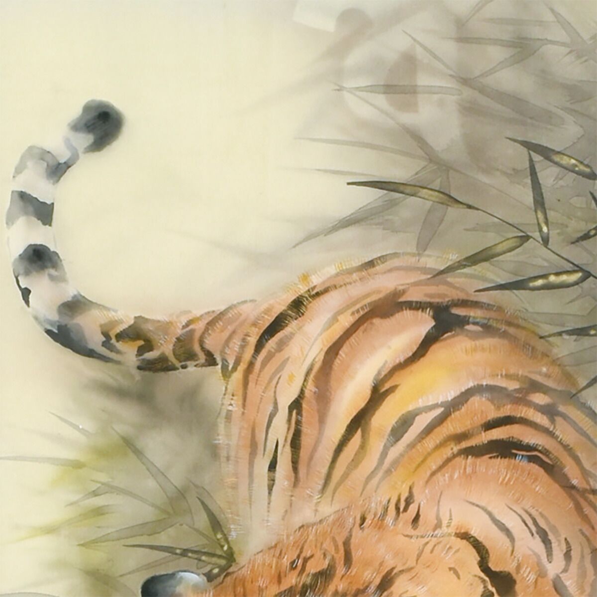 手描き 掛け軸 「猛虎の図」金武春陽 尺五立 幅54.5×丈190cm 太巻桐箱