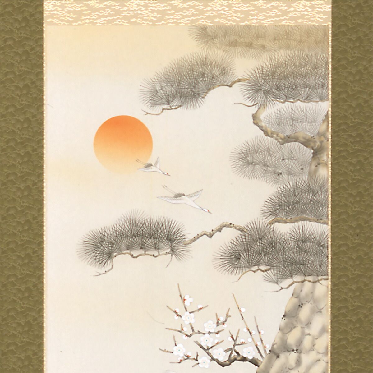 手描き 掛け軸 「高砂」喜多川東観 尺五立 幅54.5×丈190cm 桐箱収納