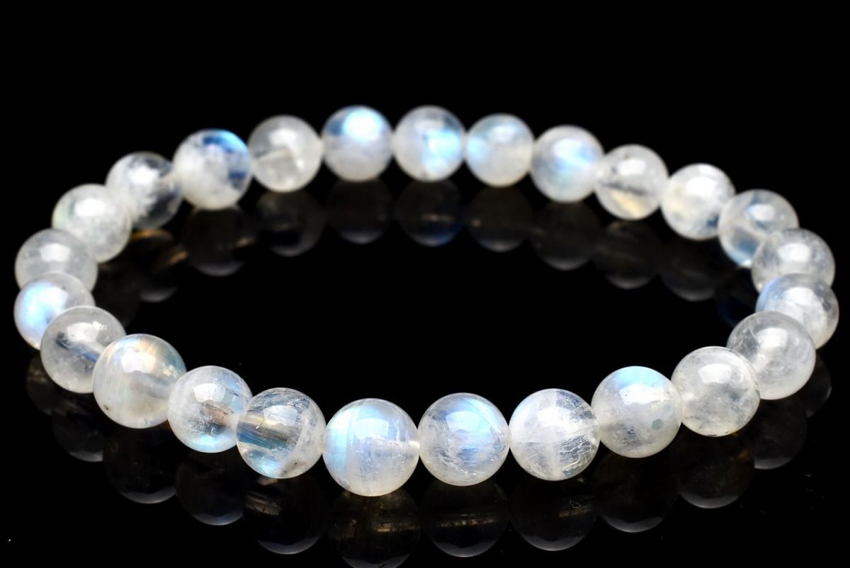 1点物】幻想シラー◇インド産 ムーンストーン 7mm ブレスレット