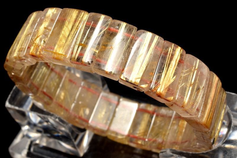 1点物】整列金針の輝き！ タイチンルチルクォーツ 7-9.5x15mm