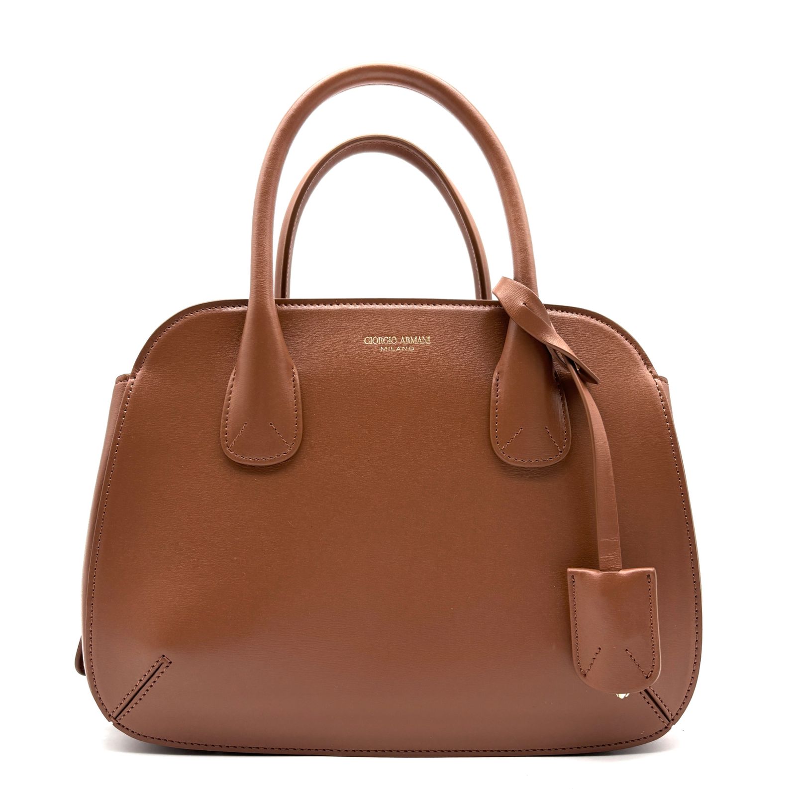 【未使用品】Giorgio Armani ダークブラウン ボストンバッグ 未使用に近い・現行 GIORGIO ARMANI ジョルジオアルマーニ 2way ラ