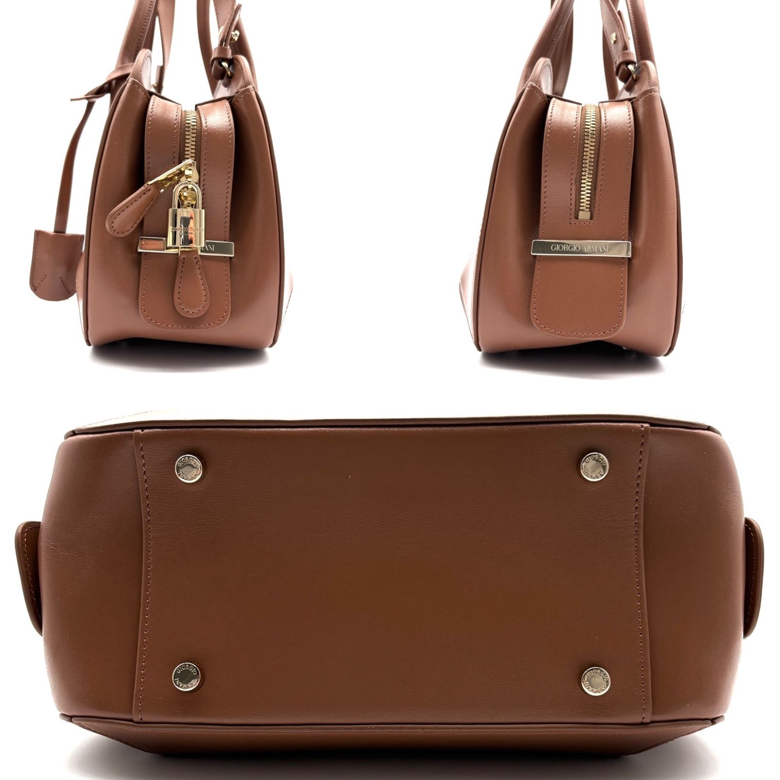 未使用級✨ジョルジオアルマーニ レザー 2wayボストンバッグ ショルダーバッグ 未使用に近い・現行 GIORGIO ARMANI ジョルジオアルマーニ 2way ラ