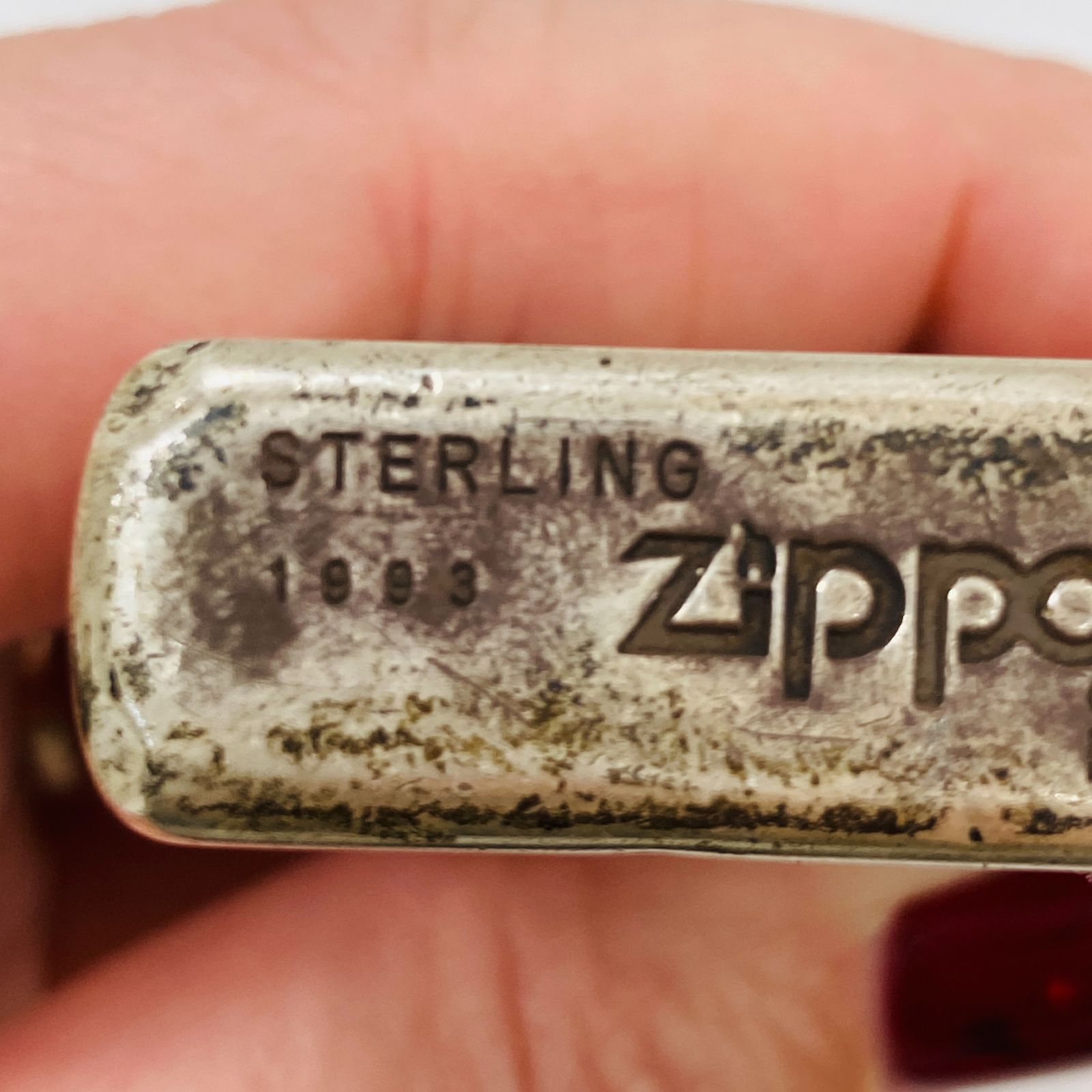A【STERLING刻印あり】ZIPPO ジッポー スターリングシルバー 銀製 1993 