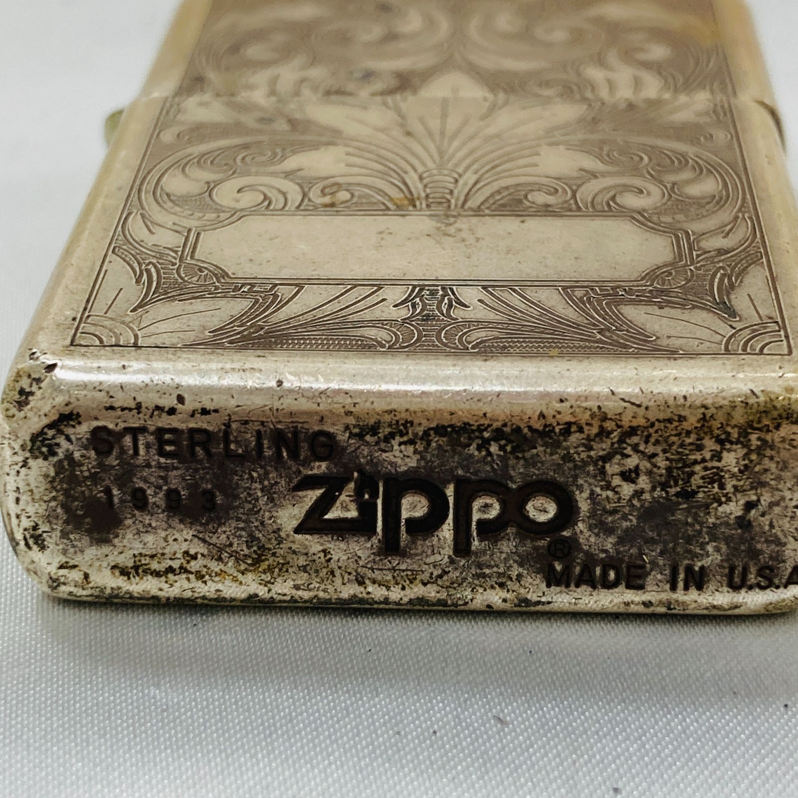 A【STERLING刻印あり】ZIPPO ジッポー スターリングシルバー 銀製 1993 