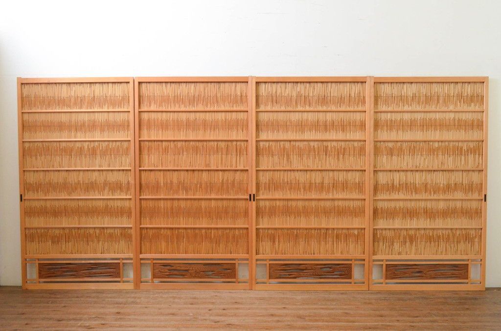 ▽現状販売▽ 夏戸4枚セット アンティーク建具 簾戸 御簾戸 簀戸 葭戸