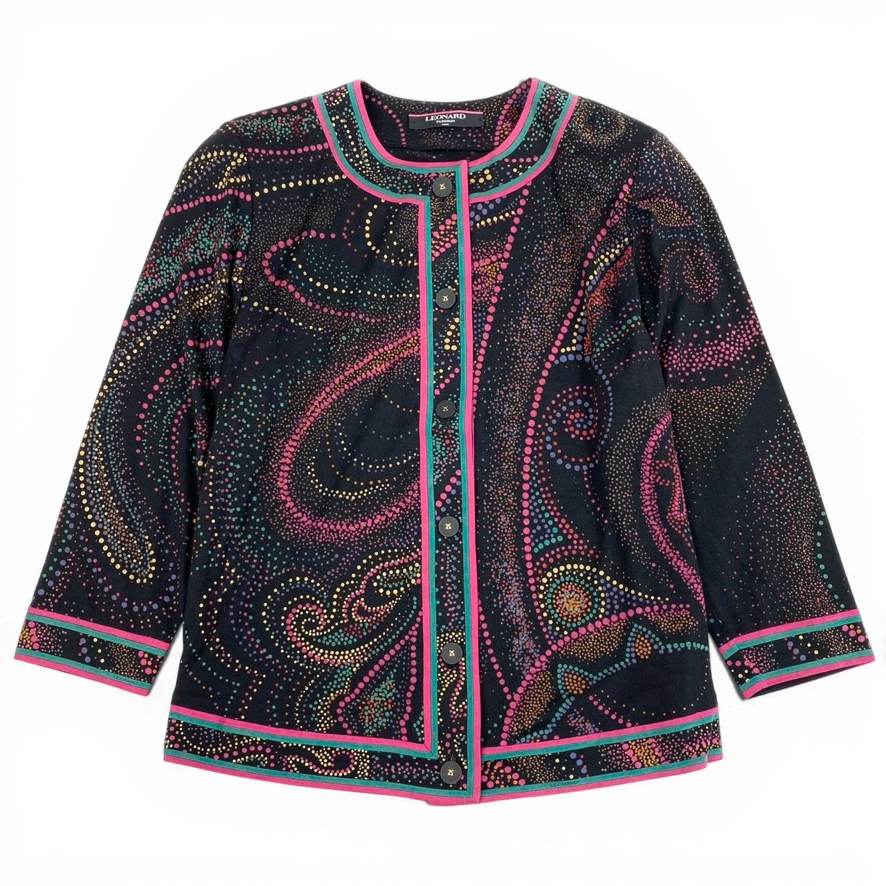 35a30 【美品】LEONARD レオナール 長袖カーディガン トップス