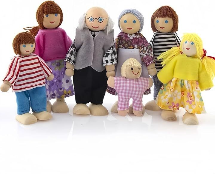 Quikaboo 木製人形 ドール ファミリードール ドールハウス 人形セット