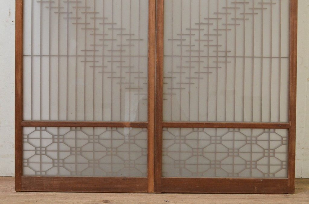 ▽現状販売▽ 書院戸2枚セット アンティーク建具 組子建具 組子細工 組