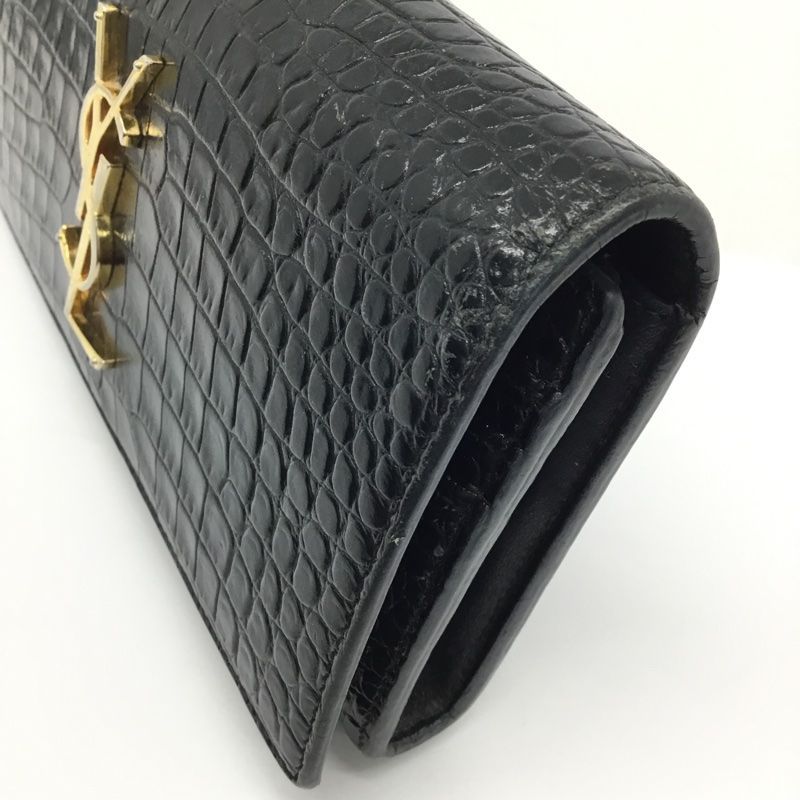 SAINT LAURENT【サンローラン】YSL クロコ型押し 二つ折り長財布