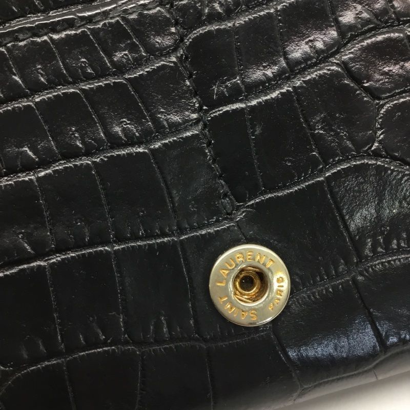 SAINT LAURENT【サンローラン】YSL クロコ型押し 二つ折り長財布
