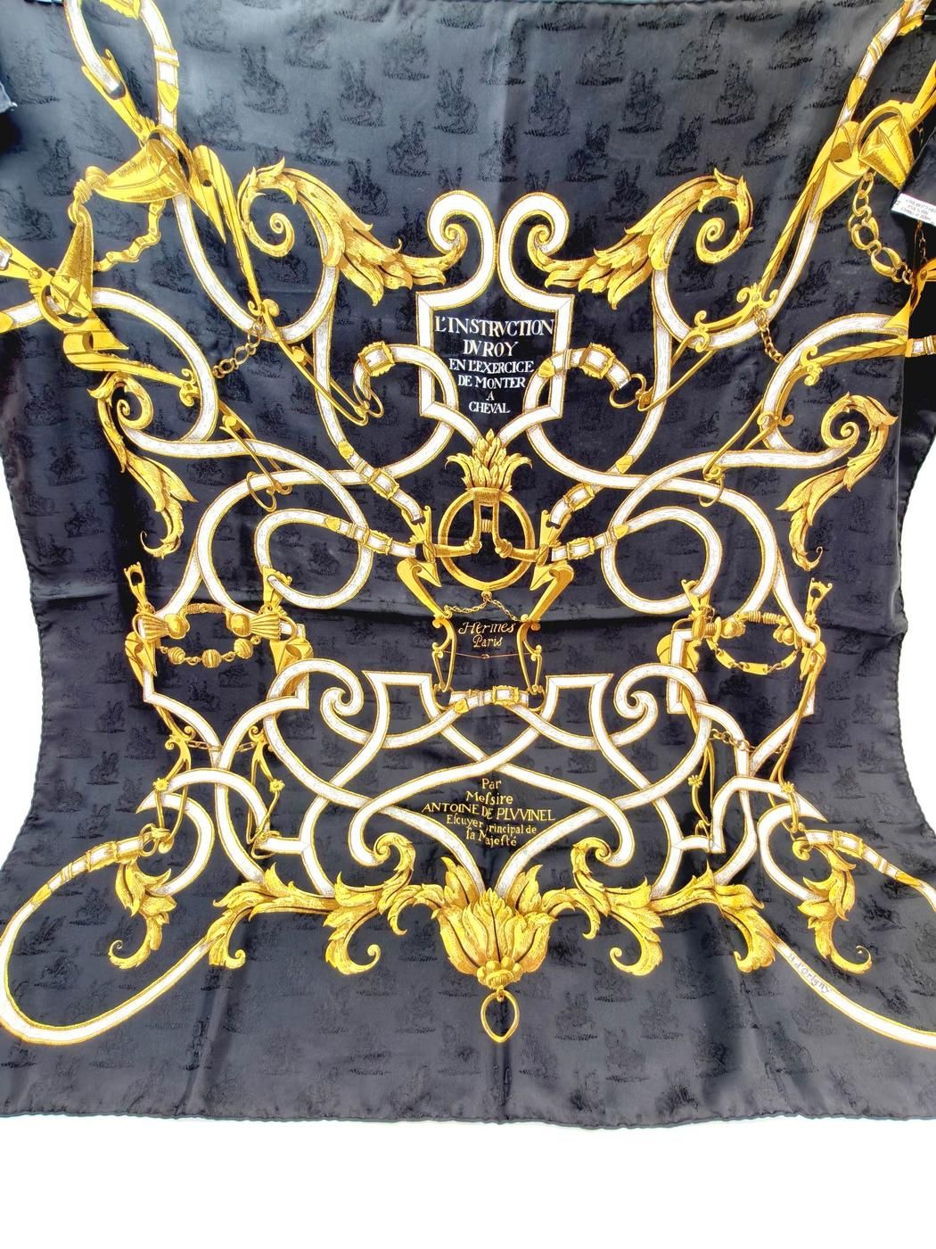 HERMES エルメス カレ90 L'INSTRVCTION DV ROY 帝王学 シルク スカーフ