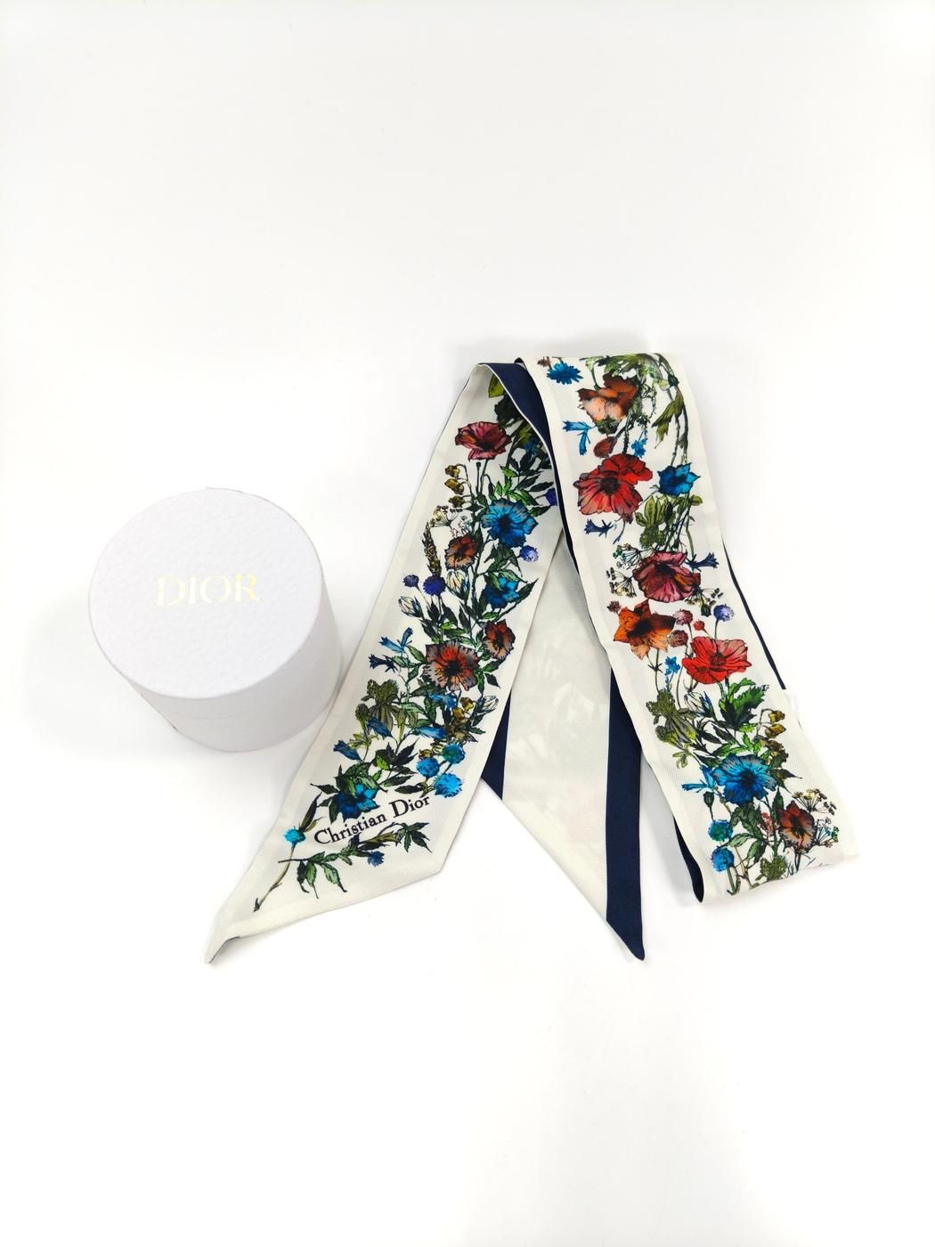 Dior ディオール ミッツァ シルク 花柄 スカーフ ホワイト 管理番号