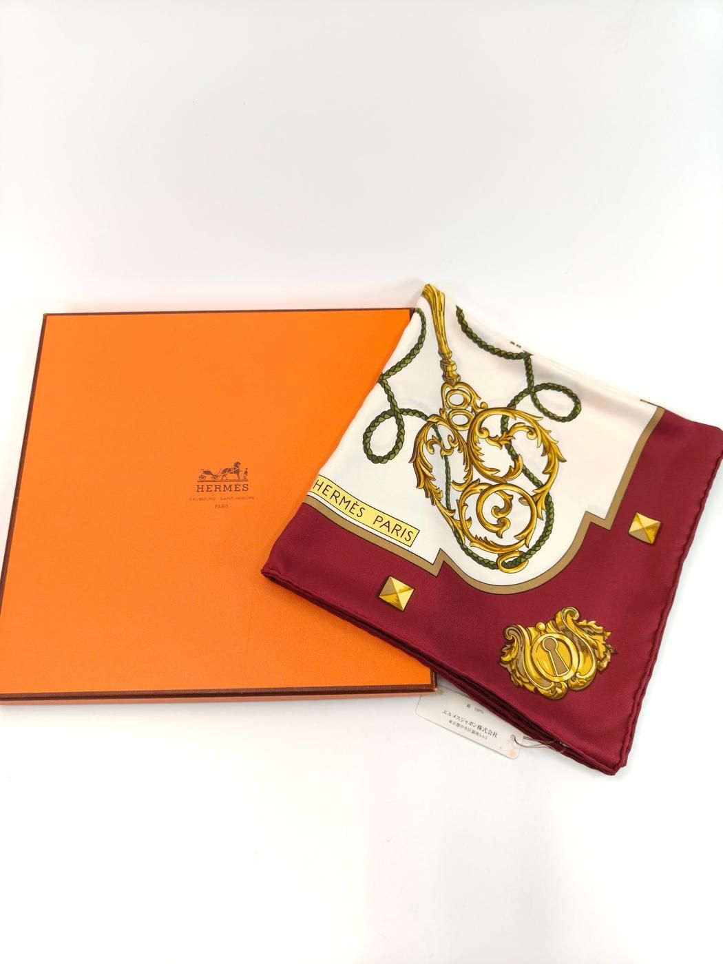 HERMES エルメス カレ90 LES CLES THE KEYS RARE 鍵柄 シルク スカーフ