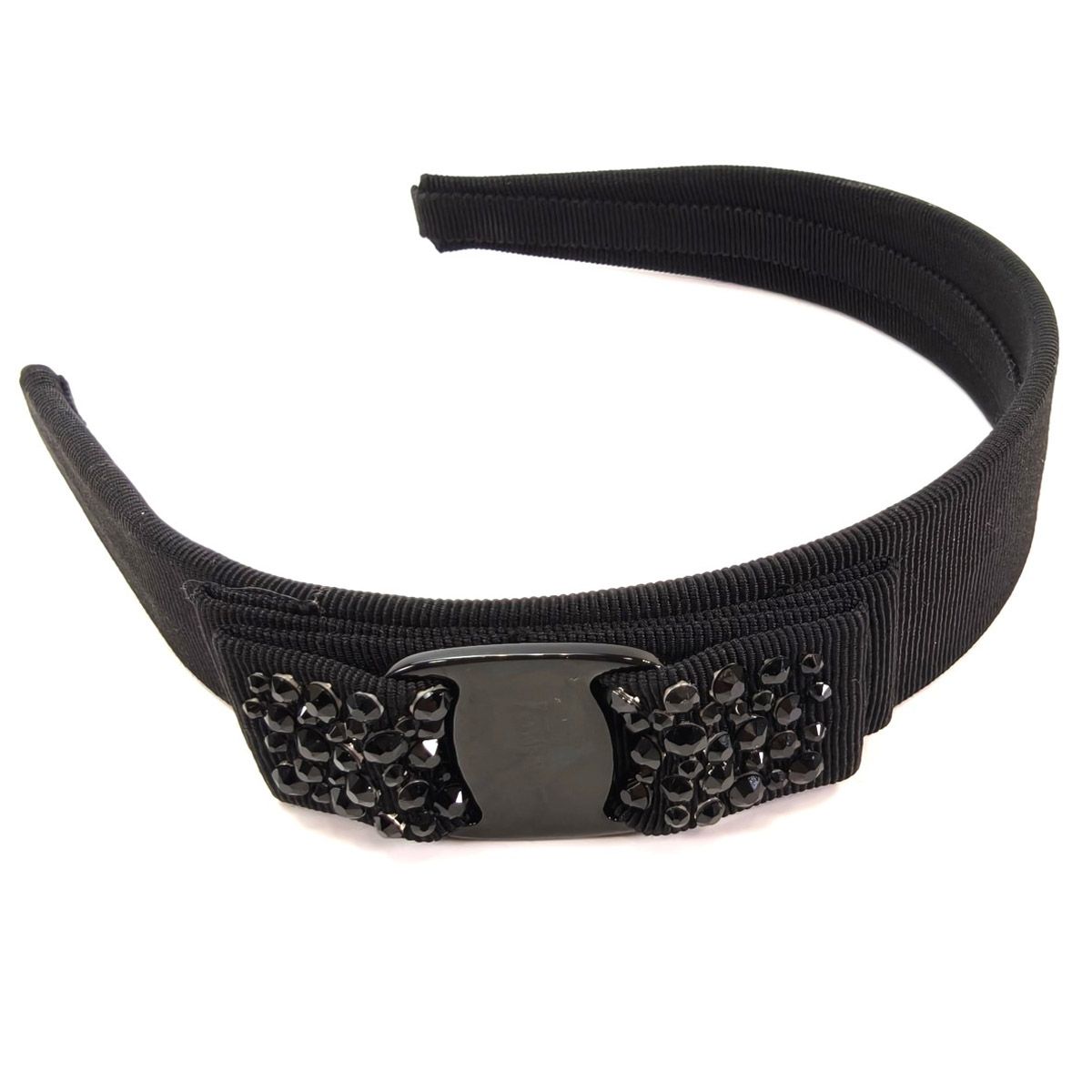 ✨良品✨Ferragamo カチューシャ ヴァラリボン ヘアバンド 黒 Ferragamo フェラガモ ヴァラリボン カチューシャ ヘアバンド ブラック