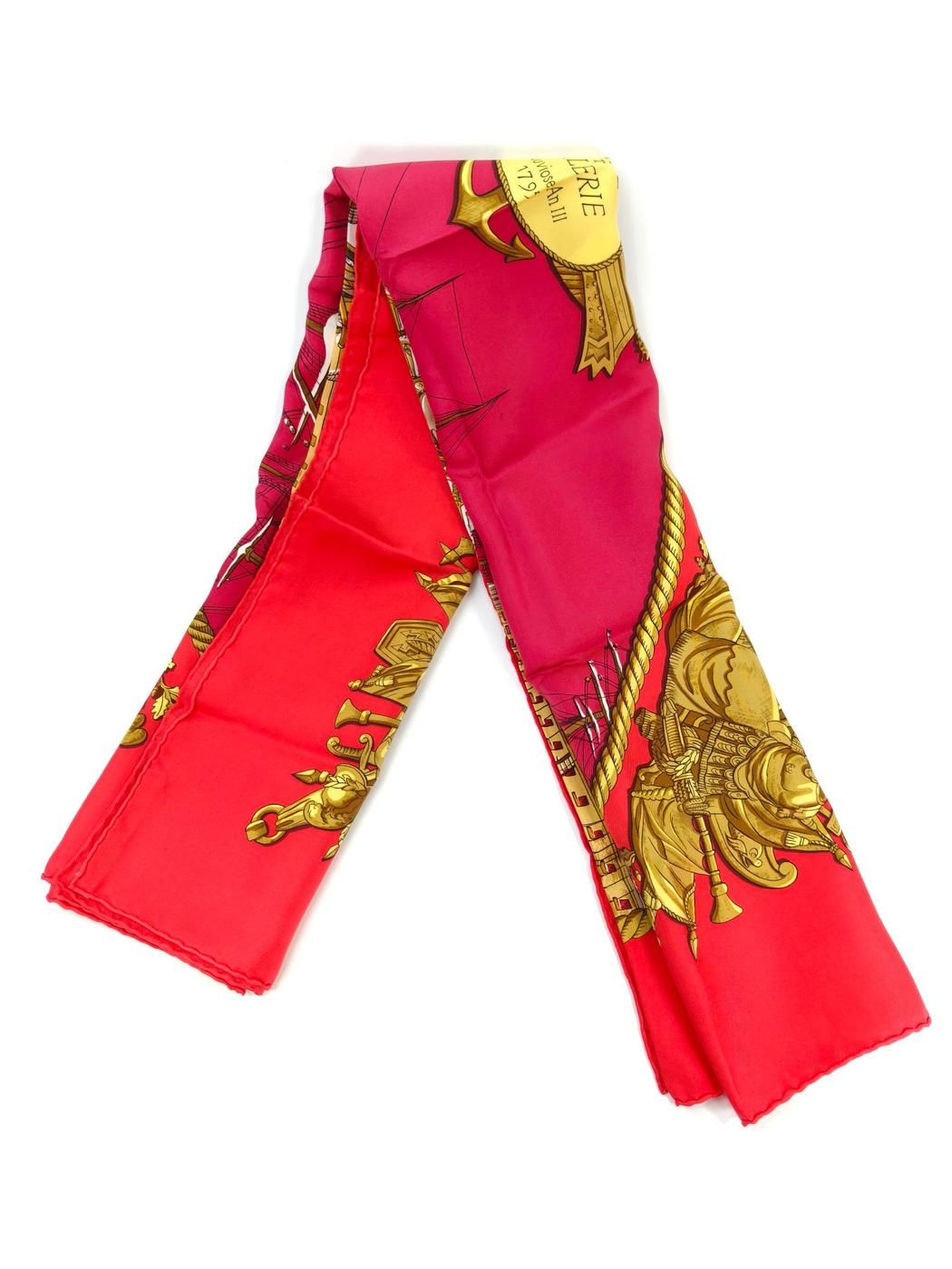 HERMES エルメス カレ90 MARINE ET CAVALERIE 海と騎兵隊 シルク