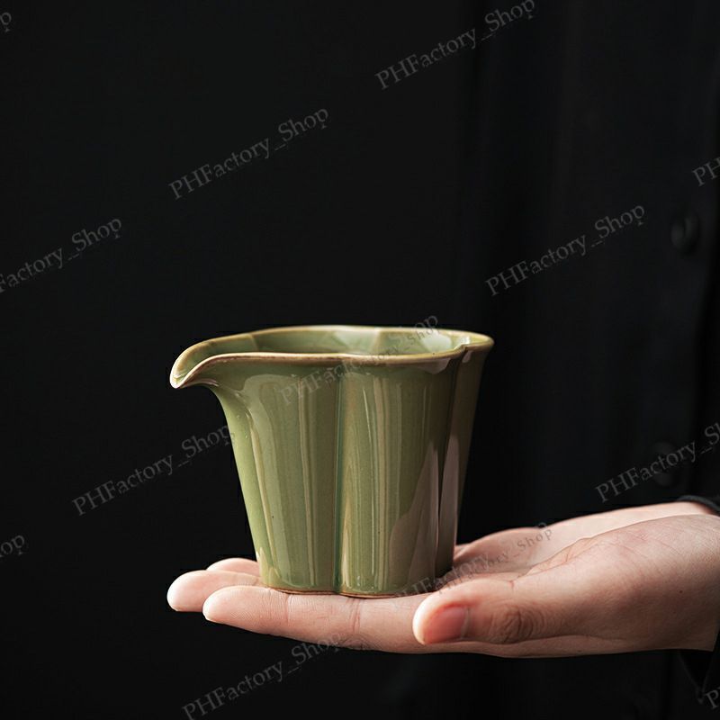 陶磁 手作り 花型 公道杯 茶道