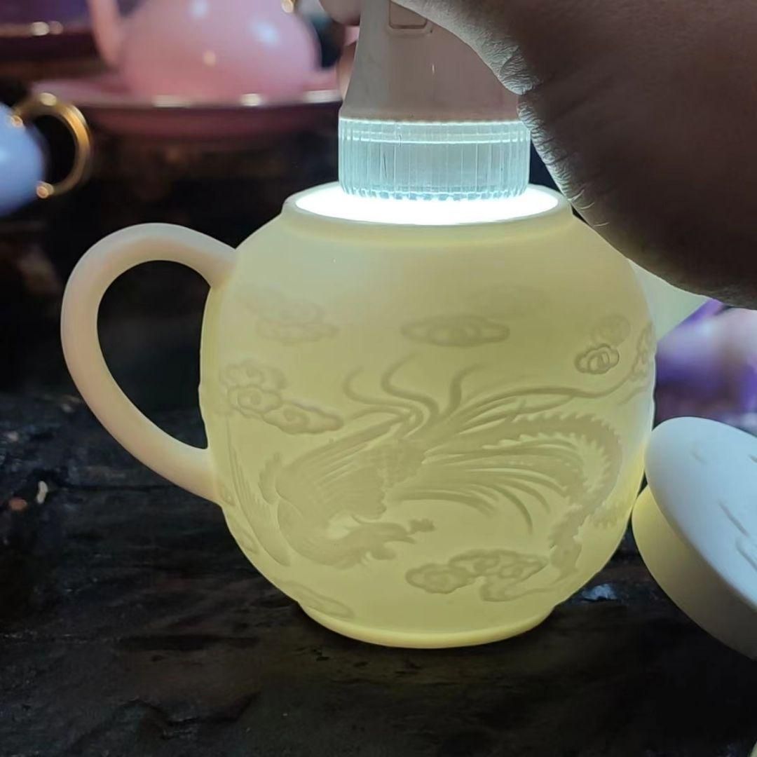 新品・未使用】 白磁 龍鳳茶壺 茶道具茶器 煎茶道具 美術品 工芸品