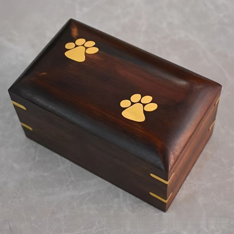 【新品?未使用】 ペット用 骨壺 仏壇 仏具 かわいい 肉球 犬用 猫用 12.7cm メモリアル用品 木製 分骨 遺骨入れ ペット骨壷収納 ミニサイズ