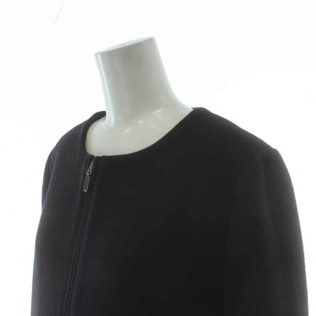 バーニーズニューヨーク BARNEYS NEW YORK ノーカラーコート ウール