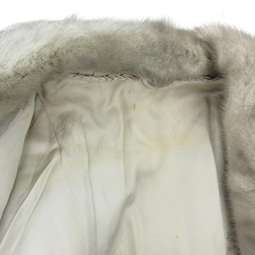 ノーブランド サファイアミンク ファー コート 毛皮 シェブロンカット