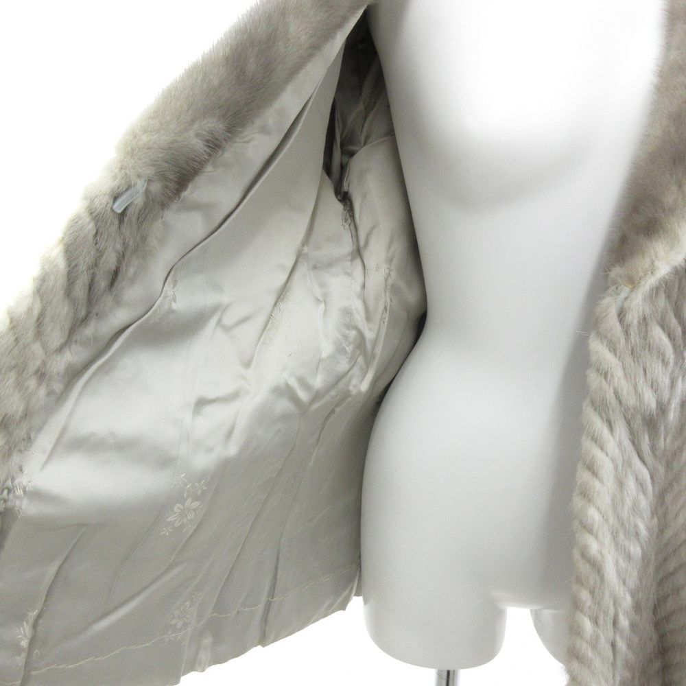 ノーブランド サファイアミンク ファー コート 毛皮 シェブロンカット