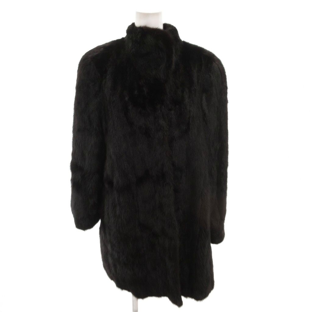 MGSABLE ミンクファーコート ジャケット 毛皮 ミディアム 11 黒