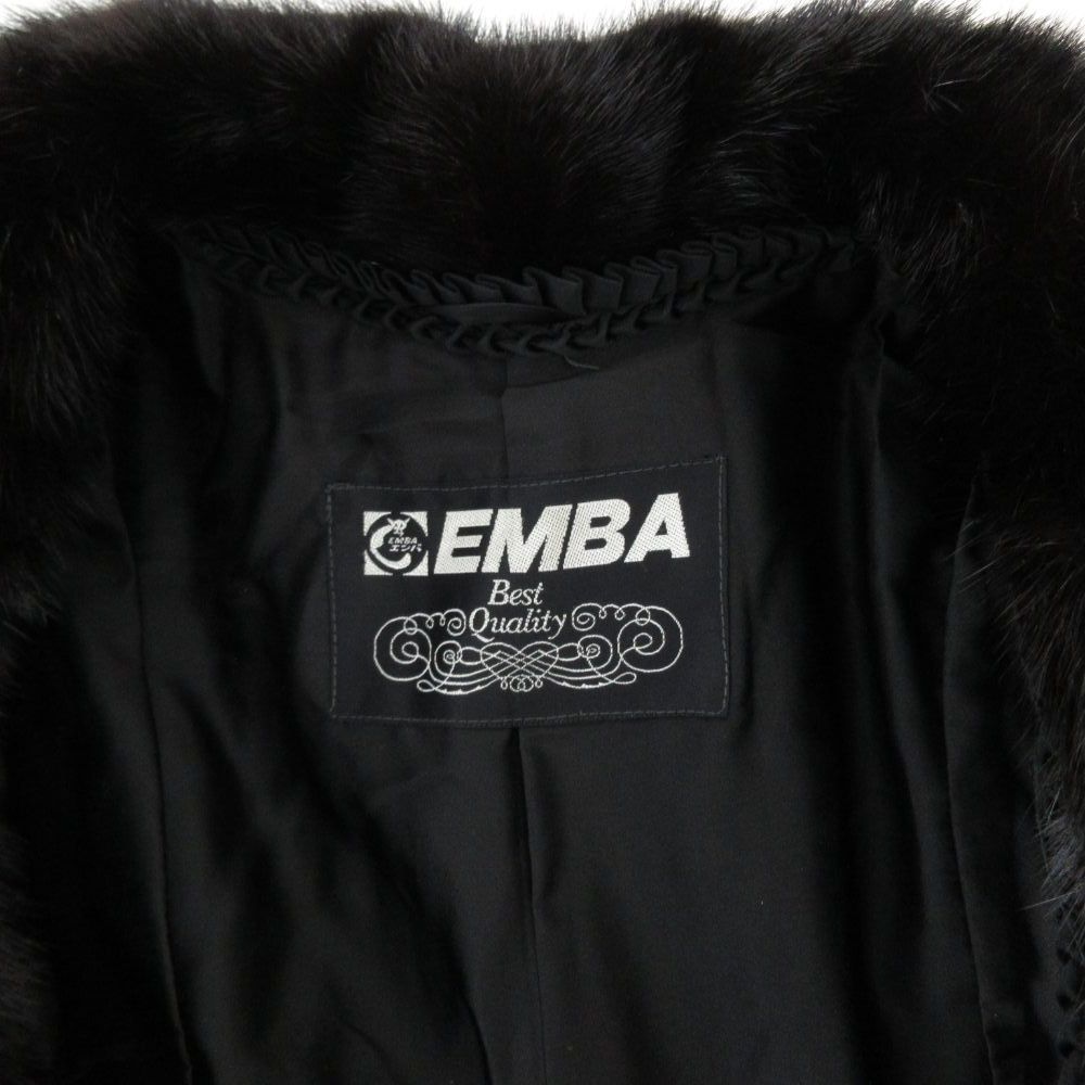 エンバ EMBA ダークミンク ファー ロング コート 毛皮 11 茶 ブラウン