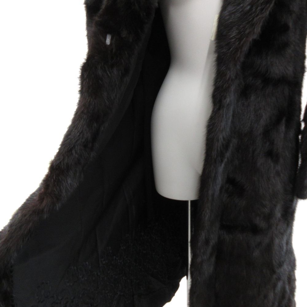 エンバ EMBA ダークミンク ファー ロング コート 毛皮 11 茶 ブラウン